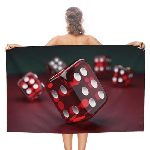 TKJMCSW Red Dice Strandtuch, 130 x 78 cm, Pool-Handtücher, übergroß, schnell trocknend, Mikrofaser, sandfrei, saugfähig, leicht, personalisierbar, türkisches Strandtuch für Erwachsene, Reisen TKJMCSW Red Dice Strandtuch, 130 x 78 cm, Pool-Handtücher, übergroß, schnell trocknend, Mikrofaser, sandfrei, saugfähig, leicht, personalisierbar, türkisches Strandtuch für Erwachsene, Reisen von TKJMCSW