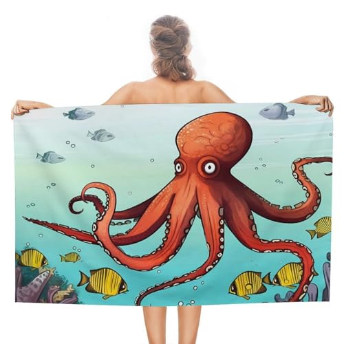 TKJMCSW Riesiges Oktopus-Strandtuch, Pool-Handtücher, übergroß, schnell trocknend, Mikrofaser, sandfrei, saugfähig, leicht, personalisierbar, türkisches Strandtuch für Erwachsene, Reisen TKJMCSW Riesiges Oktopus-Strandtuch, Pool-Handtücher, übergroß, schnell trocknend, Mikrofaser, sandfrei, saugfähig, leicht, personalisierbar, türkisches Strandtuch für Erwachsene, Reisen von TKJMCSW