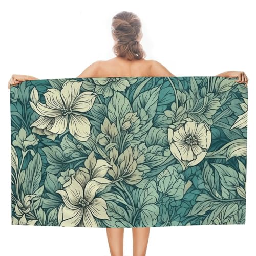 TKJMCSW Strandtuch mit Blättern und Blumen, Pool-Handtücher, übergroß, schnell trocknend, Mikrofaser, sandfrei, saugfähig, leicht, personalisierbar, türkisches Strandtuch für Erwachsene, Reisen TKJMCSW Strandtuch mit Blättern und Blumen, Pool-Handtücher, übergroß, schnell trocknend, Mikrofaser, sandfrei, saugfähig, leicht, personalisierbar, türkisches Strandtuch für Erwachsene, Reisen von TKJMCSW