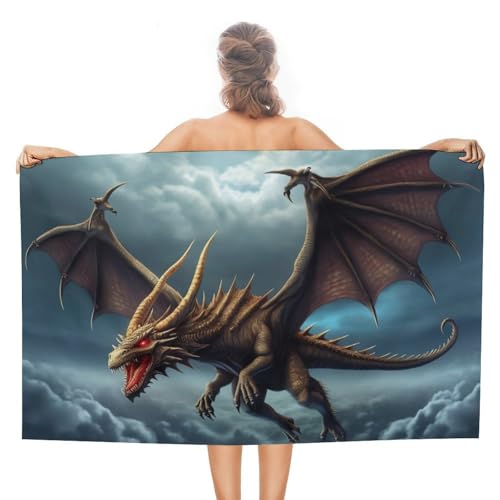 TKJMCSW Strandtuch mit fliegendem Drachen, Pool-Handtücher, übergroß, schnell trocknend, Mikrofaser, sandfrei, saugfähig, leicht, personalisierbar, türkisches Strandtuch für Erwachsene, Reisen TKJMCSW Strandtuch mit fliegendem Drachen, Pool-Handtücher, übergroß, schnell trocknend, Mikrofaser, sandfrei, saugfähig, leicht, personalisierbar, türkisches Strandtuch für Erwachsene, Reisen von TKJMCSW