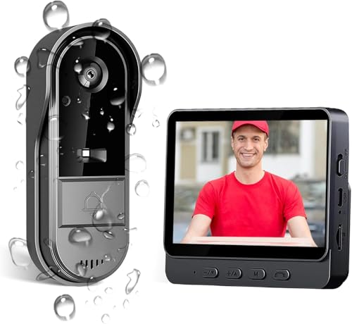 TKMARS Türklingel mit Kamera 1080P Videotürklingel Funkklingel mit Kamera IP65 Wasserdicht Smarte Türklingel mit 4,3-Zoll-Bildschirm 170 Grad Weitwinkel,Zwei-Wege-Kommunikation,Nachtsichtfunktion. TKMARS Türklingel mit Kamera 1080P Videotürklingel Funkklingel mit Kamera IP65 Wasserdicht Smarte Türklingel mit 4,3-Zoll-Bildschirm 170 Grad Weitwinkel,Zwei-Wege-Kommunikation,Nachtsichtfunktion. von TKMARS
