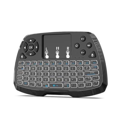 TKMARS Mini Tastatur Wireless Tastatur Maus Set mit Touchpad, 7 Farbige Hintergrundbeleuchtung für Tablet, TV, PC, Android, Windows, Mac Os, Linux TKMARS Mini Tastatur Wireless Tastatur Maus Set mit Touchpad, 7 Farbige Hintergrundbeleuchtung für Tablet, TV, PC, Android, Windows, Mac Os, Linux von TKMARS