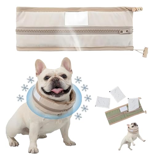 Cool Loop for Dogs, Petzymart Cool Loop, Dog Cooling Collar Neck Cooler, with Ice Pack, Reusable, Keep Cool and Comfortable, Waterproof Fabric, for Dogs to Cool down Going Out (Brown, L (12-30 Kg)) von TKNIBEEN
