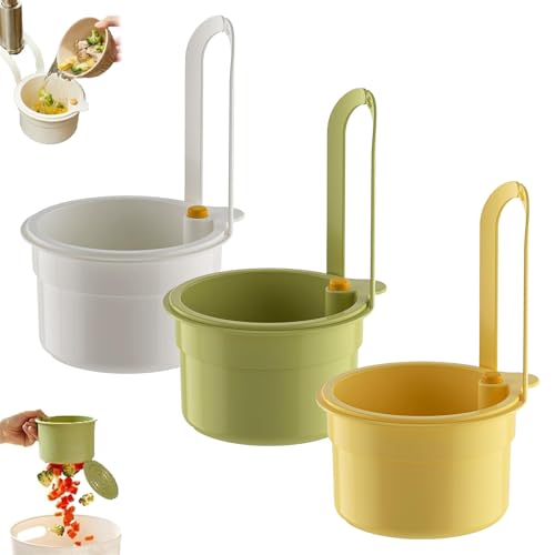 Dondepiso Sink Strainer, Kitchen Sink Food Waste Catcher, Faucet Hanging Strainer, Press Automatic Dumping Kitchen Draining Basket, for Food Waste, for Kitchens (3pcs) von TKNIBEEN