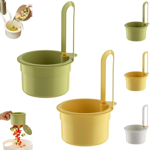 Dondepiso Sink Strainer, Kitchen Sink Food Waste Catcher, Faucet Hanging Strainer, Press Automatic Dumping Kitchen Draining Basket, for Food Waste, for Kitchens (Green+Yellow) von TKNIBEEN
