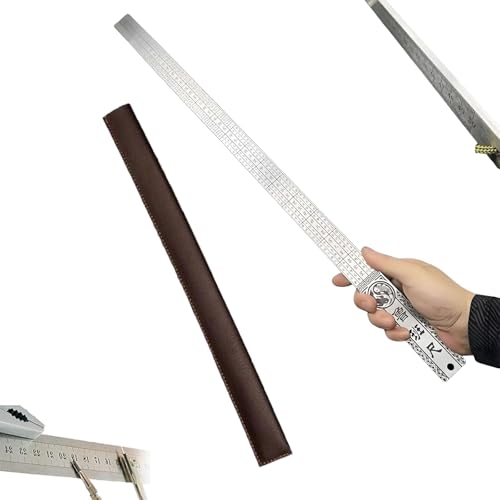 Heavy Duty Ruler Self Defense, Metric Ruler Metal, Self Defense Rulers, Stainless Steel Double Sided, Metal Kit - Straight Edge for Architects with Inch/Metric Tables (a) von TKNIBEEN