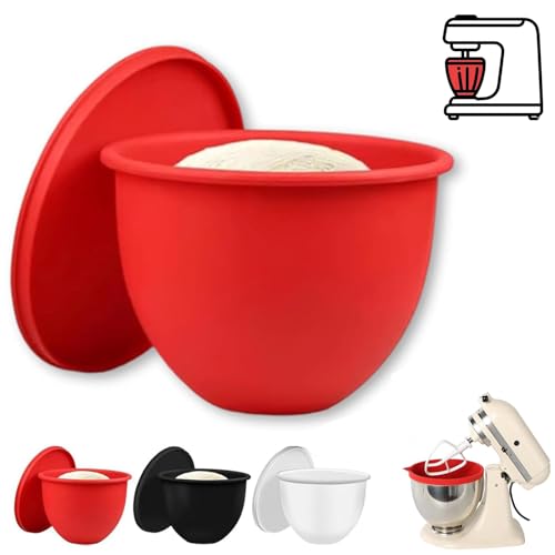 Mixaid Silicone Liners for Kitchenaid Tilt-Head 5 Qt Mixers, Silicone Liners for Kitchenaid Mixer, Mixer Attachments & Accessories-Replacement Mixer Bowls No Longer Needed, for Bakings (Red) von TKNIBEEN