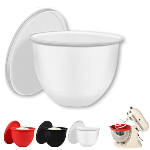 Mixaid Silicone Liners for Kitchenaid Tilt-Head 5 Qt Mixers, Silicone Liners for Kitchenaid Mixer, Mixer Attachments & Accessories-Replacement Mixer Bowls No Longer Needed, for Bakings (White) von TKNIBEEN