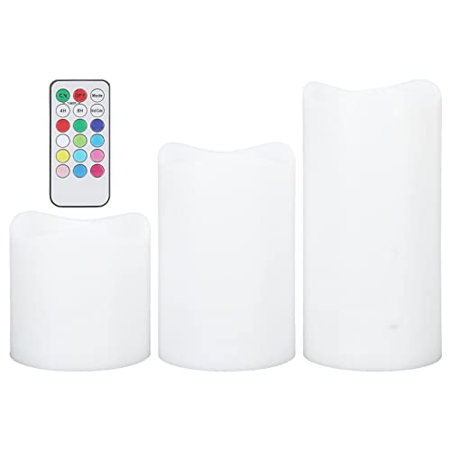 TKSE LED Kerzen, 3 Stück LED Kerzenlicht Timing Multi Modi Elektronische RGB Flammenlose Kerzen mit Fernbedienung für Hochzeit, Geburtstagsfeier von TKSE