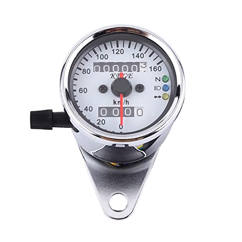 TKSE Motorrad Kilometerzähler, 1 Stück Universal Motorrad Tachometer Signal Dual Digital Anzeige KM/H Tachoanzeige mit Kontrollleuchten für Alle 12V Motorräder (Schwarz) von TKSE