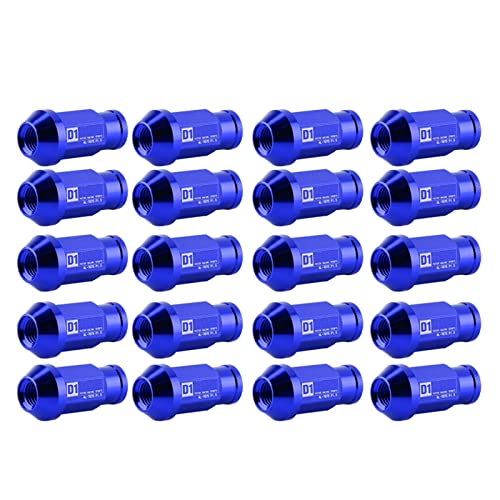 TKSE Radmuttern, Autoreifenschraube Rennrad Aluminium Mutter Rad Zubehör Teile Set M12X1.5(Blau) von TKSE