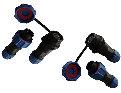 230V 12V IP68 16mm 2-polig 3-polig 2-Pin 3Pin Rundstecker Buchse Verbinder Stecker Set mit Deckel Steckverbindung Steckverbinder wasserdicht für Garten Boot KFZ / 8mm Kabeldurchmesser (2 Sets / 2-Pin) 230V 12V IP68 16mm 2-polig 3-polig 2-Pin 3Pin Rundstecker Buchse Verbinder Stecker Set mit Deckel Steckverbindung Steckverbinder wasserdicht für Garten Boot KFZ / 8mm Kabeldurchmesser (2 Sets / 2-Pin) von TKSTAR