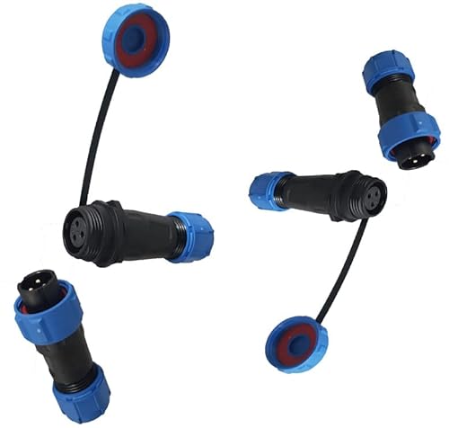230V 12V IP68 16mm 2-polig 3-polig 2-Pin 3Pin Rundstecker Buchse Verbinder Stecker Set mit Deckel Steckverbindung Steckverbinder wasserdicht für Garten Boot KFZ / 8mm Kabeldurchmesser (2 Sets / 3-Pin) 230V 12V IP68 16mm 2-polig 3-polig 2-Pin 3Pin Rundstecker Buchse Verbinder Stecker Set mit Deckel Steckverbindung Steckverbinder wasserdicht für Garten Boot KFZ / 8mm Kabeldurchmesser (2 Sets / 3-Pin) von TKSTAR