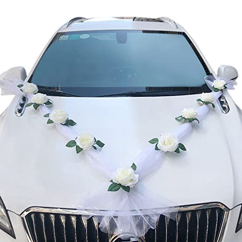 TKTTBD Autoschmuck Hochzeit - Braut Paar Rose Deko Dekoration Car Auto Wedding Girlande Saugnapf Für Motorhaube Hochzeits Weiß Gaze Rosendekoration Set Verlobungsfeier Party TKTTBD Autoschmuck Hochzeit - Braut Paar Rose Deko Dekoration Car Auto Wedding Girlande Saugnapf Für Motorhaube Hochzeits Weiß Gaze Rosendekoration Set Verlobungsfeier Party von TKTTBD