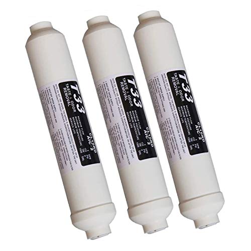 3 Pack T33 Inline-Kohlewasserfilter GAC Kokosnuss-aktivierter Post-Carbon-Wasserfilter 10 x 2-1/4 FPT von TKer