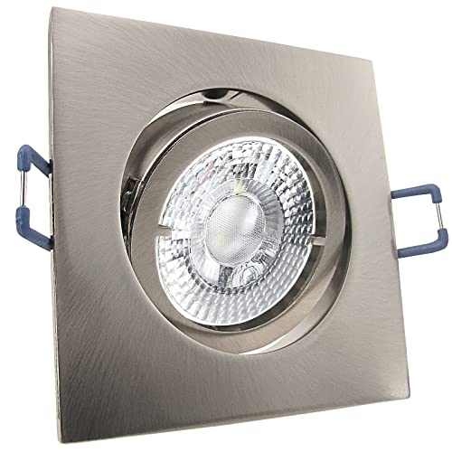 trendlights24 Carree-C LED Einbaustrahler 230V Edelstahl eckig 3-Stufen dimmbar extra flach 35mm, 5er Set Warmweiß 5W Spots, Einbauleuchten schwenkbar trendlights24 Carree-C LED Einbaustrahler 230V Edelstahl eckig 3-Stufen dimmbar extra flach 35mm, 5er Set Warmweiß 5W Spots, Einbauleuchten schwenkbar von trendlights24