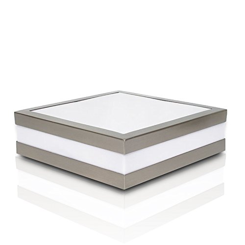 trendlights24 Savona Bad Deckenleuchte IP44 eckig - E27 230V - Set mit 1x 13W LED 1270 lm - für Decken, als Wandleuchte, Wohnraum & außen von trendlights24