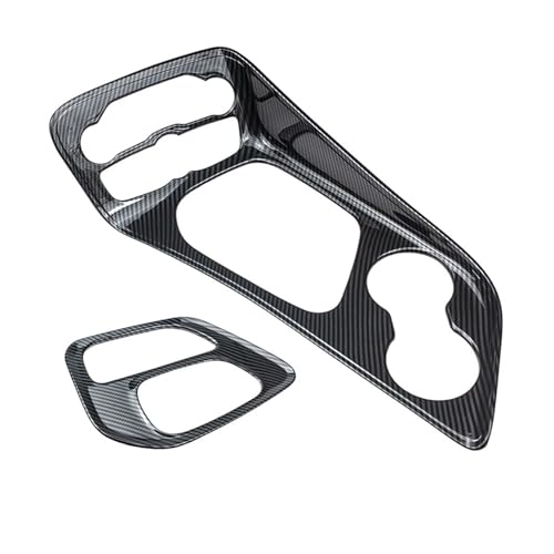 TLCBAZCF 1 Stück Rot oder ABS-Kohlefaserfarbe Schalttafelverkleidung Dekorationszubehör Kompatibel mit Dodge Challenger 2015-2024(Carbon Color 2pcs) von TLCBAZCF