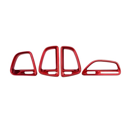 TLCBAZCF Rot oder Carbonfaser-Farbe Armaturenbrett A/C Vent Mittelkonsole Klimaanlage Outlet Panel Abdeckung Trim Kompatibel mit Dodge Challenger 2015 Up(Red 4pcs) von TLCBAZCF