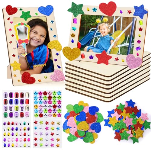 Bilderrahmen Holz Set zum Bemalen, 8 Stück Fotorahmen Bastelset Holzrahmen Holzbilderrahmen zum Bemalen, DIY Bilderrahmen Klein Basteln Set Kinder mit Glitzersteine & Sticker für Geburtstage Geschenke Bilderrahmen Holz Set zum Bemalen, 8 Stück Fotorahmen Bastelset Holzrahmen Holzbilderrahmen zum Bemalen, DIY Bilderrahmen Klein Basteln Set Kinder mit Glitzersteine & Sticker für Geburtstage Geschenke von TLDNZXY