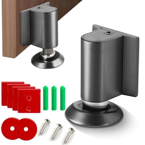 Türstopper Magnetisch Magnetic Door Stopper Magnet Türhalter Magnetischer Türstopper Boden Schwer Selbstklebend, Ohne Bohren Wandschutz Höhenverstellbarer Tür Stopper Boden für Zimmer Büro von TLDNZXY