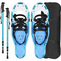 25' Schneeschuhe, Aluminium Rahmen mit 3 in 1, Schuhgröße 38-45 bis 90-110 kg, Größenverstellbar Wanderstöcken, Bergausrüstung Wandern auf Schnee, von TLGREEN