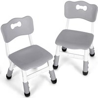 Tlgreen - 2er Set Kinderstuhl Stapelbare Schulstühle Kunststoff Schreibtischstuhl höhenverstellbar Hocker belastbar 100kg(Grau) von TLGREEN