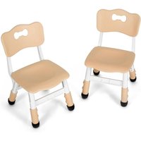 Tlgreen - 2er Set Kinderstuhl Stapelbare Schulstühle Kunststoff Schreibtischstuhl höhenverstellbar Hocker belastbar 100kg (Gelb) von TLGREEN