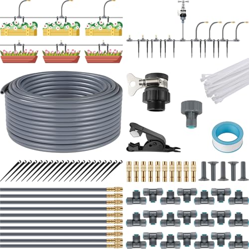 Bewässerungssystem, 20M Bewässerungsrohre Automatische Bewässerungssets, Quick-connect DIY Micro Drip System Bewässerung Kit, Misting System, für Garten Pflanzen, Landschaft, and Gewächshaus von TLGREEN