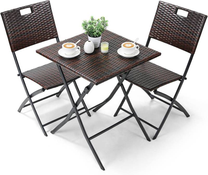 TLGREEN Balkonset Gartentisch- und Stuhlset, Gartenmöbel Set 3-teilige,Klappbar mit 2 Stühle und Tisch von TLGREEN