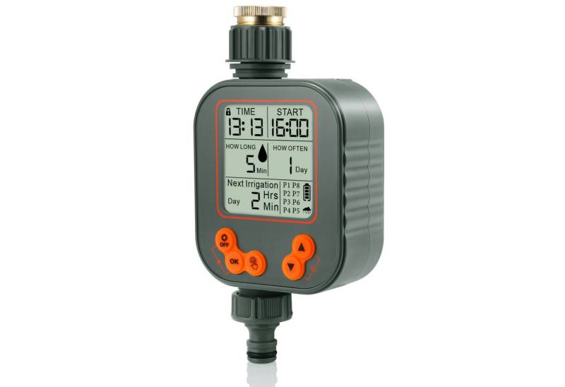 TLGREEN Bewässerungscomputer Automatische Garten Bewässerungssystem, (Timer Bewässerungssystem mit LCD-Display,Wasserzeitschaltuhr Regenverzögerung, Garten Automatische Bewässerungs Kindersicherung), 8 Auto Bewässerungsmodi- und Manueller Modus von TLGREEN