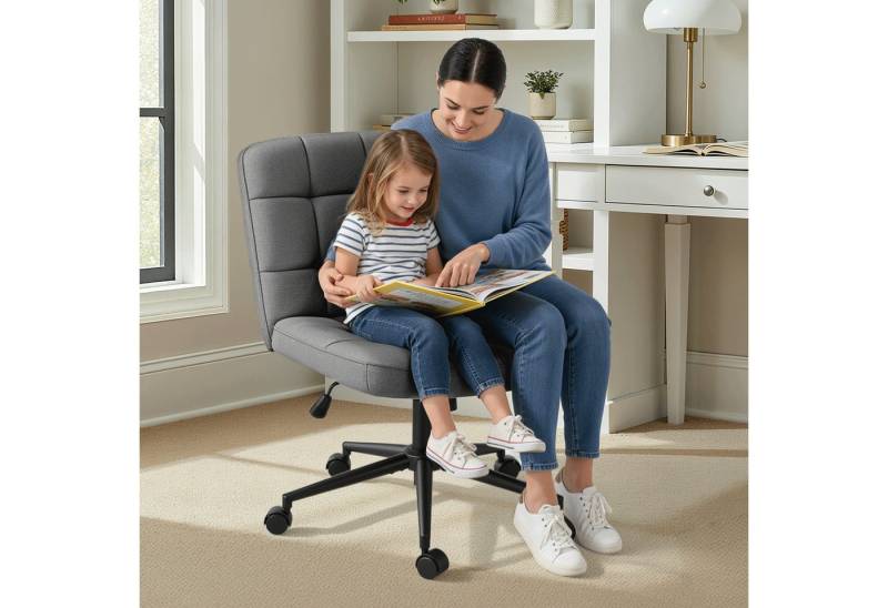 TLGREEN Bürostuhl Drehstuhl mit breiter Sitzfläche,Ergonomischer Stuhl, Höhenverstellbarer Schneidersitz Drehstuhl für Home Office von TLGREEN