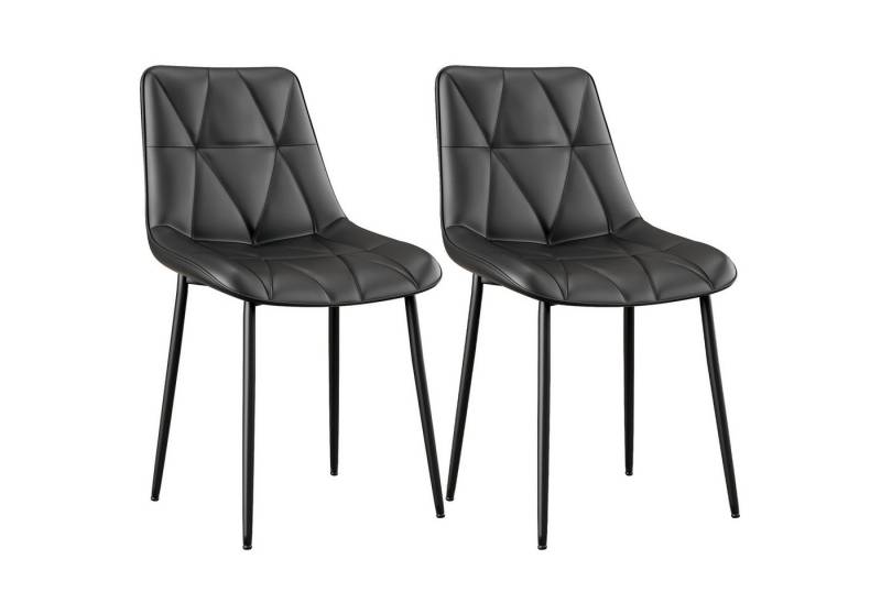 TLGREEN Esszimmerstuhl 2/4-er Küchenstuhl, PU Polsterstuhl mit Rückenlehne, (Metallbeine,Stabil, Komfortabel, Einfache Montage,Bis 200 kg, 2 St), für Wohnzimmer,Café, Teestube von TLGREEN