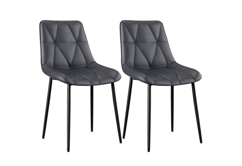 TLGREEN Esszimmerstuhl 2/4-er Küchenstuhl, PU Polsterstuhl mit Rückenlehne, (Metallbeine,Stabil, Komfortabel, Einfache Montage,Bis 200 kg, 2 St), für Wohnzimmer,Café, Teestube von TLGREEN
