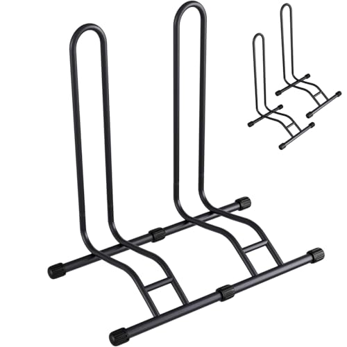 TLGREEN Fahrradständer Boden,Abnehmbar Bodenständer Fahrräder,Reifenbreite bis 80 mm, Freistehend Fahrradhalter, Radständer für Mountainbike Rennrad MTB von TLGREEN