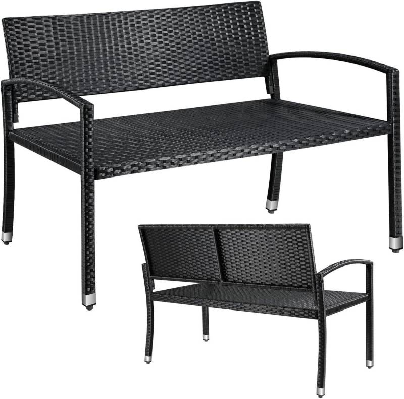 TLGREEN Gartenbank Polyrattan Sitzbank Wetterfest, 2 Sitzer Parkbank (Rattanbank), aus UV-beständigem Polyrattan-Geflecht von TLGREEN