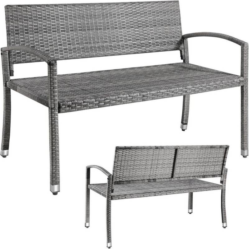 TLGREEN Gartenbank Polyrattan Sitzbank Wetterfest, 2 Sitzer Parkbank (Rattanbank), aus UV-beständigem Polyrattan-Geflecht von TLGREEN