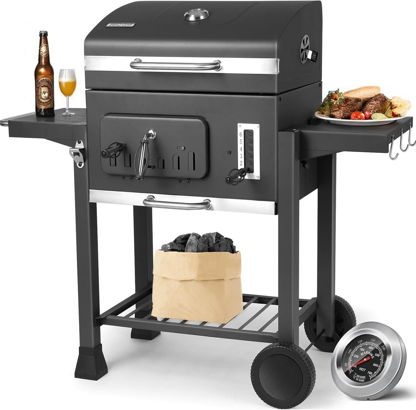 TLGREEN Holzkohlegrill Grillwagen XXL, kohlegrill groß, BBQ Grill für camping, Edelstahl-Griff, Smoker Grill, BBQ Grill für camping und Garten TLGREEN Holzkohlegrill Grillwagen XXL, kohlegrill groß, BBQ Grill für camping, Edelstahl-Griff, Smoker Grill, BBQ Grill für camping und Garten von TLGREEN