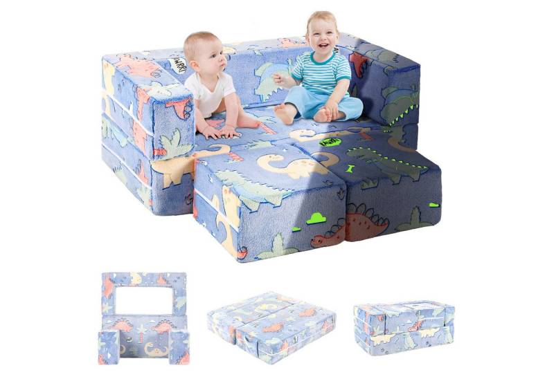 TLGREEN Kindersofa 2-in-1 Kindersitzgruppe mit Schlaffunktion, Modulare Mini Sofa für Spielzimmer von TLGREEN