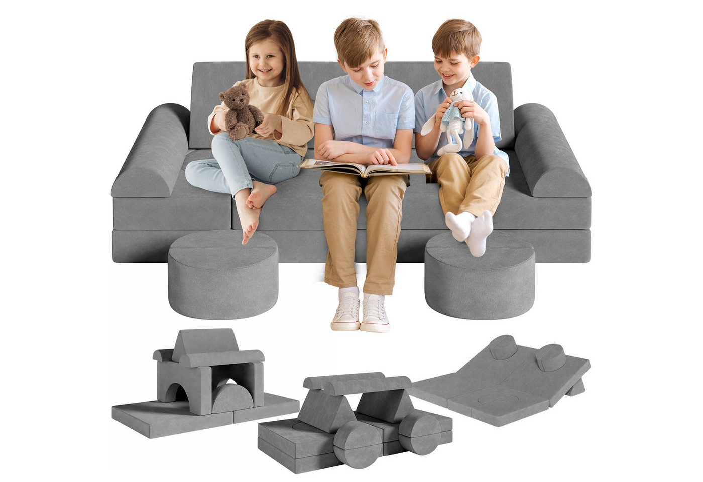TLGREEN Kindersofa mit 15PCS Modul, Modulare Kinderspielcouch, Spielsofa für Kinder & Kindersessel, Multifunktional und leicht zu reinigen TLGREEN Kindersofa mit 15PCS Modul, Modulare Kinderspielcouch, Spielsofa für Kinder & Kindersessel, Multifunktional und leicht zu reinigen von TLGREEN