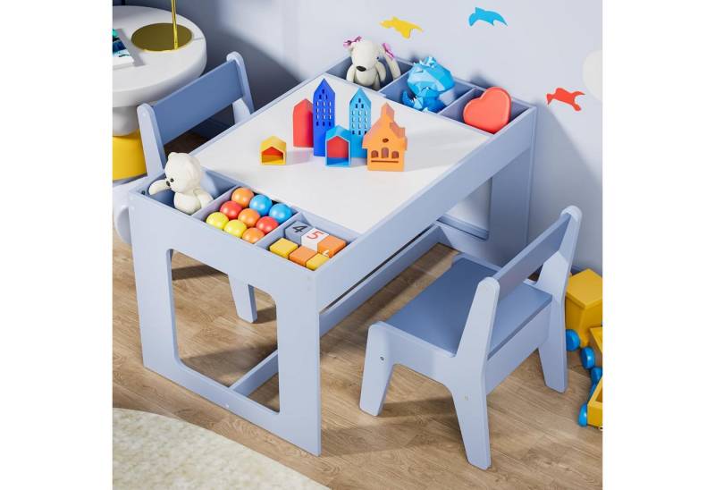 TLGREEN Kindertisch mit 2 Stühlen, Kindersitzgruppe, Kinderschreibtisch für Schule Kindertagesstätte Kinderzimmer von TLGREEN