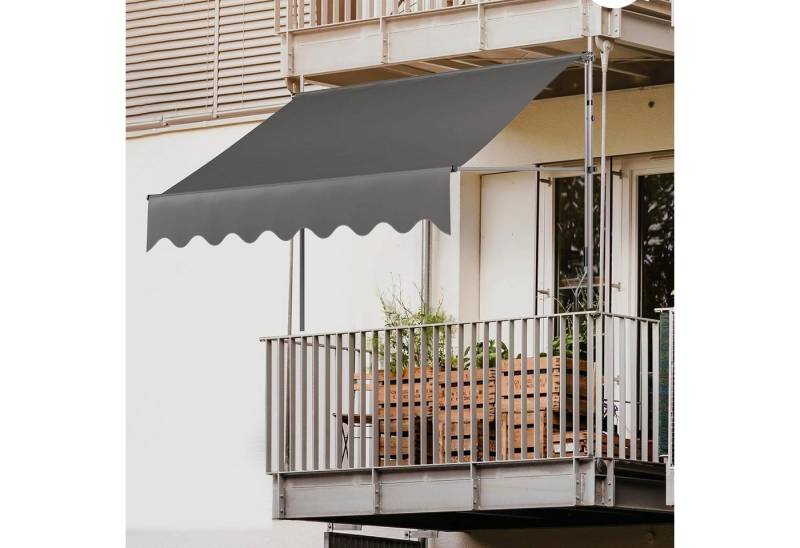 TLGREEN Klemmmarkise,Balkonmarkise,Sonnenschutz mit Handkurbel, (Wasserdicht UV-beständig Höhenverstellbar) Wasserabweisend Terrassenüberdachung von TLGREEN