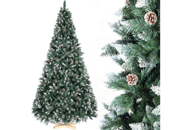 TLGREEN Künstlicher Weihnachtsbaum mit Schnee-Effekt,Holzständer, 150-270CM, Tannenbaum Künstlich,Weihnachtsbaum künstlich Tannenbaum von TLGREEN