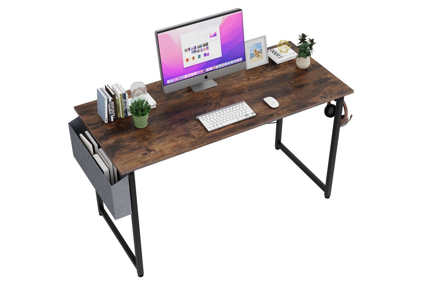 TLGREEN Schreibtisch Computertisch mit Aufbewahrungstasche, PC-Tisch Bürotisch Officetisch von TLGREEN