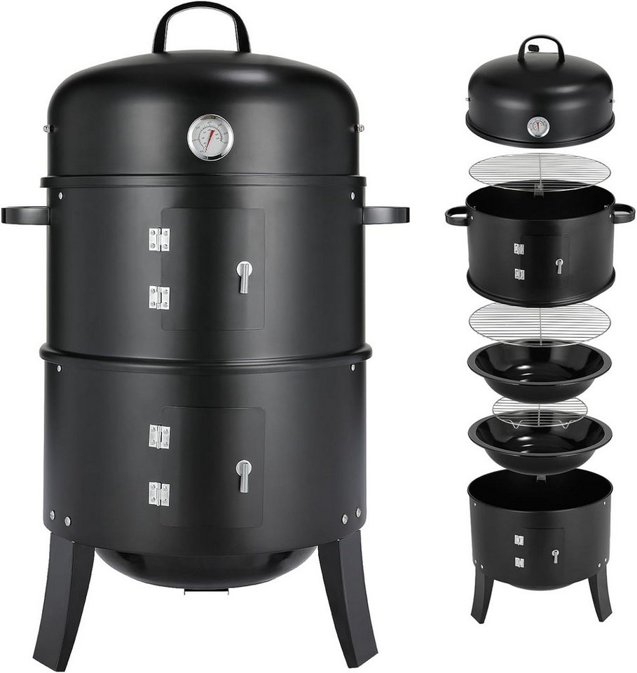 TLGREEN Smoker Räucherofen, 3 in 1 Smoker Grill, Holzkohlegrill, Räuchertonne Räuchergrill Watersmoker, Ø44,5x80 cm TLGREEN Smoker Räucherofen, 3 in 1 Smoker Grill, Holzkohlegrill, Räuchertonne Räuchergrill Watersmoker, Ø44,5x80 cm von TLGREEN