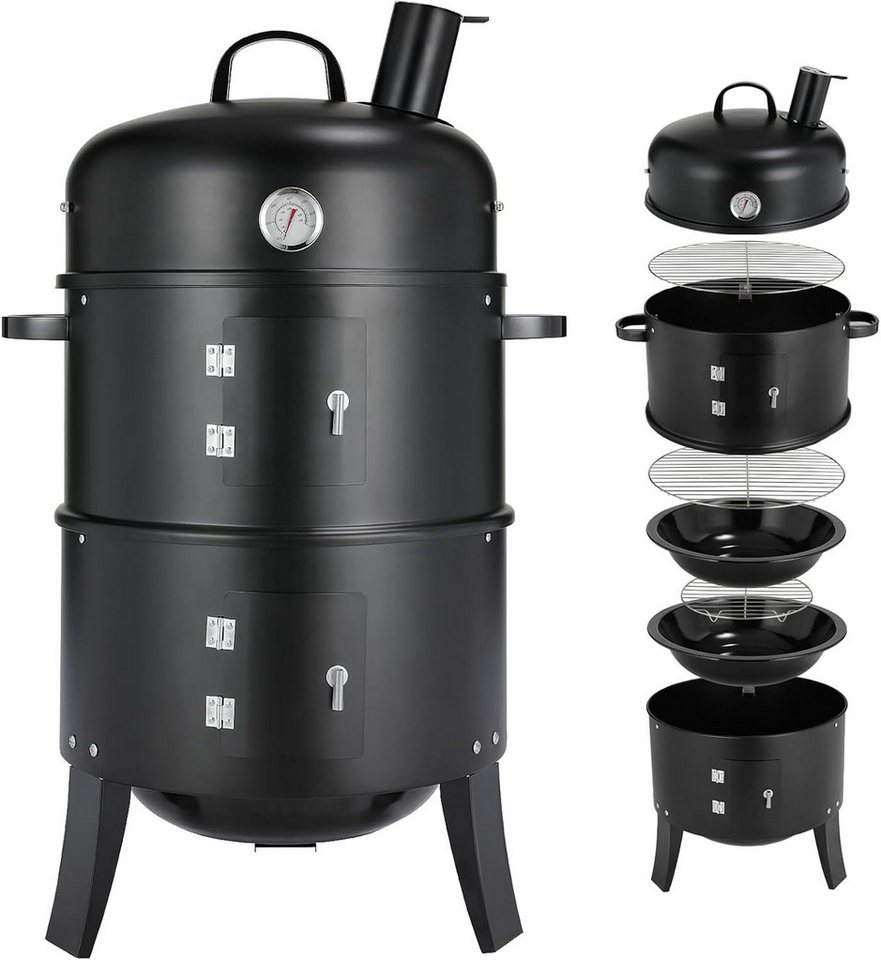 TLGREEN Smoker Räucherofen, 3 in 1 Smoker Grill, Holzkohlegrill, Räuchertonne Räuchergrill Watersmoker, Ø44,5x80 cm TLGREEN Smoker Räucherofen, 3 in 1 Smoker Grill, Holzkohlegrill, Räuchertonne Räuchergrill Watersmoker, Ø44,5x80 cm von TLGREEN