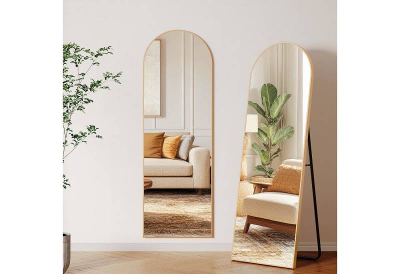 TLGREEN Ganzkörperspiegel 150 x 50 cm, gewölbter Standspiegel mitAluminiumrahmen, (Stand- oder Wandspiegel), für Wohnzimmer, Schlafzimmer, Eingangsbereich von TLGREEN