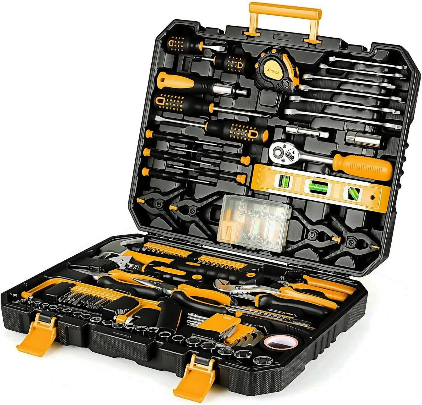TLGREEN Werkzeugset Haushaltskoffer, (198-teiliger Werkzeugkasten, Handwerkzeug-Set,Ratschen-Steckschlüssel-Werkzeug-Set, 198-tlg., Schraubendreher-Set, Heim-Werkzeugkasten, Auto-Reparatur-Werkzeug), Universeller Kompletter Tragbarer Werkzeugkasten TLGREEN Werkzeugset Haushaltskoffer, (198-teiliger Werkzeugkasten, Handwerkzeug-Set,Ratschen-Steckschlüssel-Werkzeug-Set, 198-tlg., Schraubendreher-Set, Heim-Werkzeugkasten, Auto-Reparatur-Werkzeug), Universeller Kompletter Tragbarer Werkzeugkasten von TLGREEN