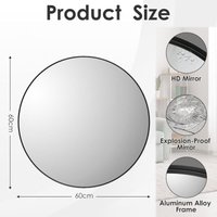 Runder Badezimmerspiegel Schminkspiegel Wandspiegel Hängespiegel Badspiegel Dekospiegel mit tiefem Aluminiumrahmen(60 x 60 cm) von TLGREEN