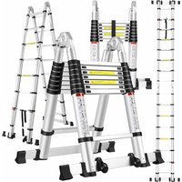 Teleskopleiter, Klappleiter 5 Meter, Multifunktionsleiter, Anti-Rutsch-Leiter, Trittleiter, Teleskop-Klappleiter aus Aluminiumlegierung, von TLGREEN